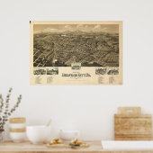 Poster Carte historique de Bedford Virginia (Cuisine)