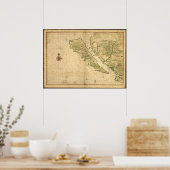 Poster Carte historique de Californie (Cuisine)