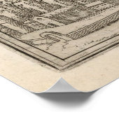 Poster Carte historique de Damas Syrie (1575) (Coin)