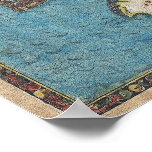 Poster Carte historique de la Floride (1591) (Coin)