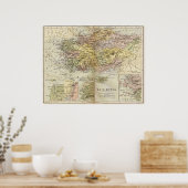 Poster Carte historique de l'Asie ancienne Mineure Anatol (Cuisine)