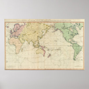 Poster Carte historique du graphique général