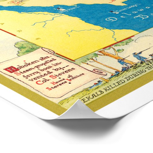 Poster Carte historique du New Jersey (Coin)