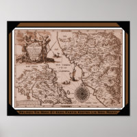 Carte historique Mexique Californie 1702 poster/im