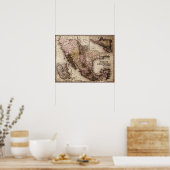 Poster Carte historique Mexique et Guatemala Canvas Impri (Cuisine)