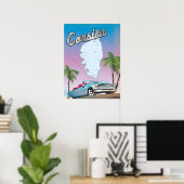 Poster Carte illustrée de la Corse (Bureau à domicile)