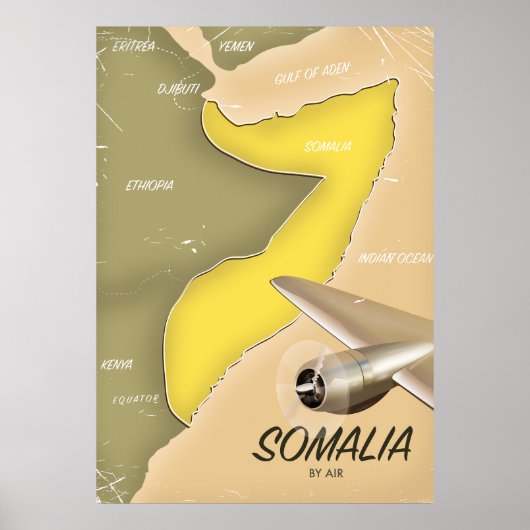 Poster carte illustrée de la Somalie (Devant)