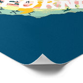 Poster Carte illustrée de l'État de Californie (Coin)