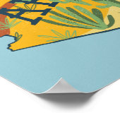 Poster Carte illustrée de l'État de l'Arizona (Coin)