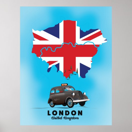 Poster Carte illustrée de Londres (Devant)