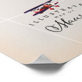 Poster Carte illustrée de Maurice (Coin)