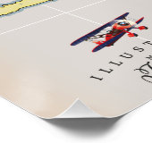 Poster Carte illustrée des Bermudes (Coin)