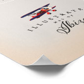 Poster Carte illustrée d'Ibiza (Coin)