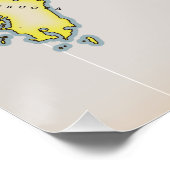 Poster Carte illustrée du Japon (Coin)