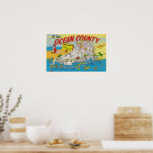 Poster Carte illustrée du Jersey Shore (Cuisine)