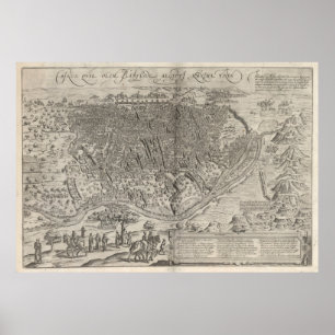 Poster Carte imagée vintage du Caire Egypte (1575)