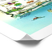 Poster Carte imprimée du comté de Palm Beach 16x24 (Coin)