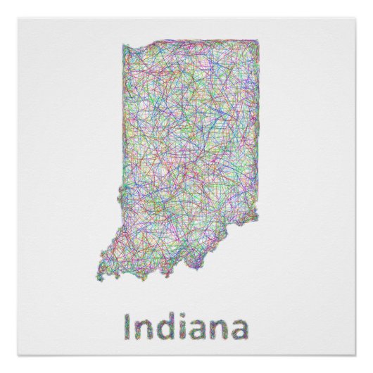 Poster Carte Indiana (Devant)