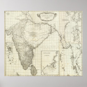 Poster Carte indienne