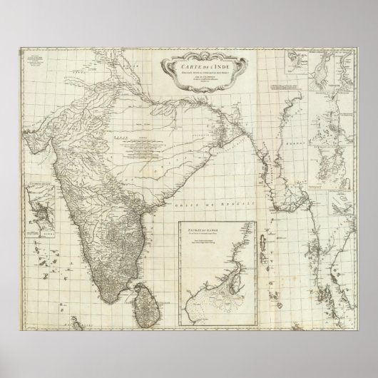 Poster Carte indienne (Devant)