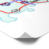 Poster Carte Interstate Indiana Imprimer (Coin)