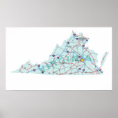 Poster Carte Interstate Virginia Imprimer (Devant)
