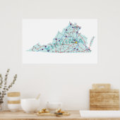 Poster Carte Interstate Virginia Imprimer (Cuisine)