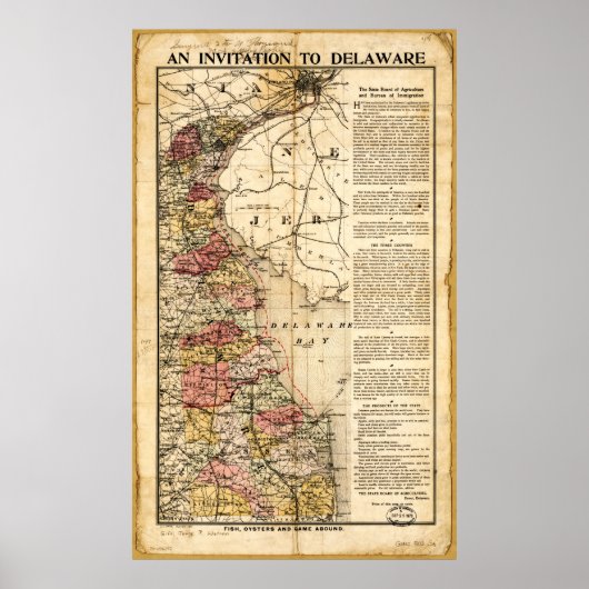 Poster Carte "Invitation au Delaware" (1903) (Devant)