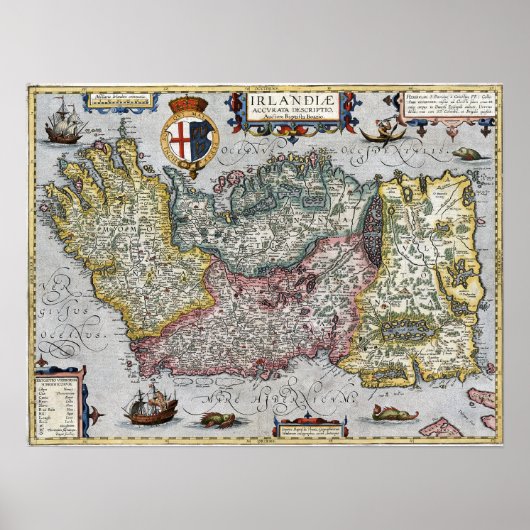 Poster Carte Irlande 1609 (Devant)