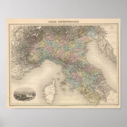 Poster Carte Italie 2 (Devant)