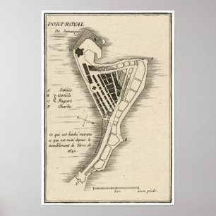 POSTER CARTE : JAMAICA, 1755
