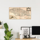 POSTER CARTE : JAMAÏQUE, 1755 2 (Bureau à domicile)