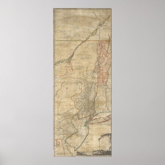 Poster Carte Jeffreys 1768 de New York et New Jersey (Devant)