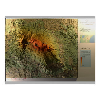 Poster CARTE KILIMANJARO Imprimer, Glossy