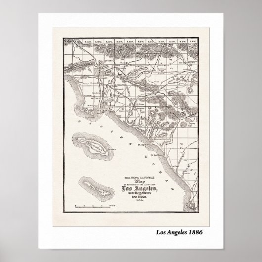 Poster Carte LA de 1886 (Devant)