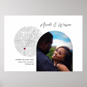 Poster Carte Las Vegas Mariage Fiançailles photo cadeau