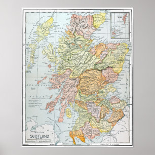 POSTER CARTE : L'ECOSSE