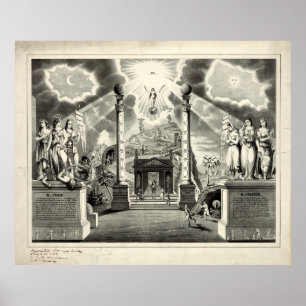 Poster Carte maçonnique (1846)