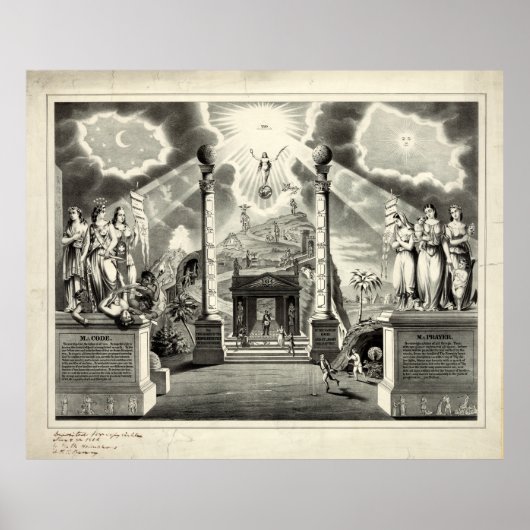 Poster Carte maçonnique (1846) (Devant)