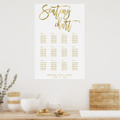 Poster Carte mariage Avec Faux Gold Foil 24x36 (Cuisine)