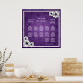 Poster Carte mariage Dahlia Floral Purple (Cuisine)