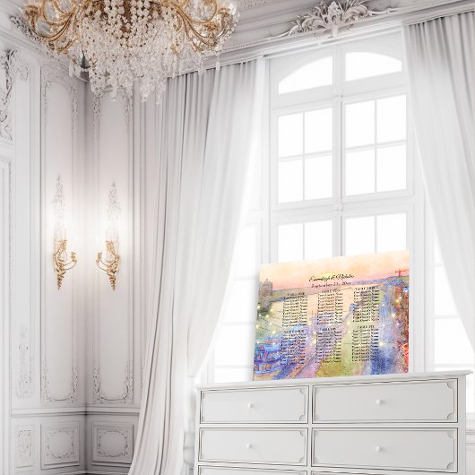 Poster Carte Mariage de la rue Sunset de Savannah GA Rive