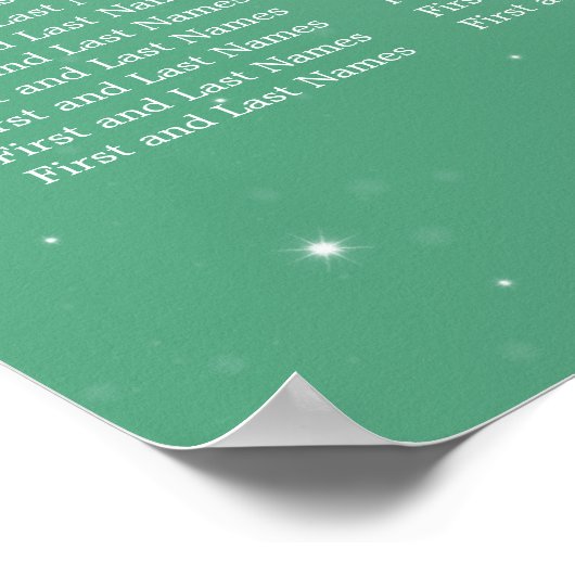 Poster Carte mariage de siège Sparkling Chain Mint Green (Coin)