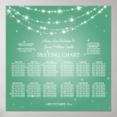 Poster Carte mariage de siège Sparkling Chain Mint Green (Devant)