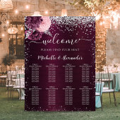 Poster Carte mariage des fleurs argentées de Bourgogne