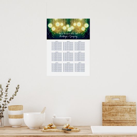 Poster Carte Mariage Enchantée Avec Lanternes (Cuisine)