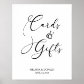 Poster Carte Mariage et cadeaux Black Modern Script (Devant)