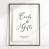 Poster Carte Mariage et cadeaux Black Modern Script
