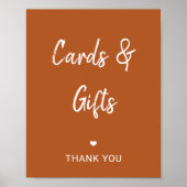 Poster Carte mariage moderne automne terre cuite signe ca (Devant)