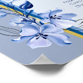 Poster Carte Mariage moderne en marbre bleu Aqua (Coin)